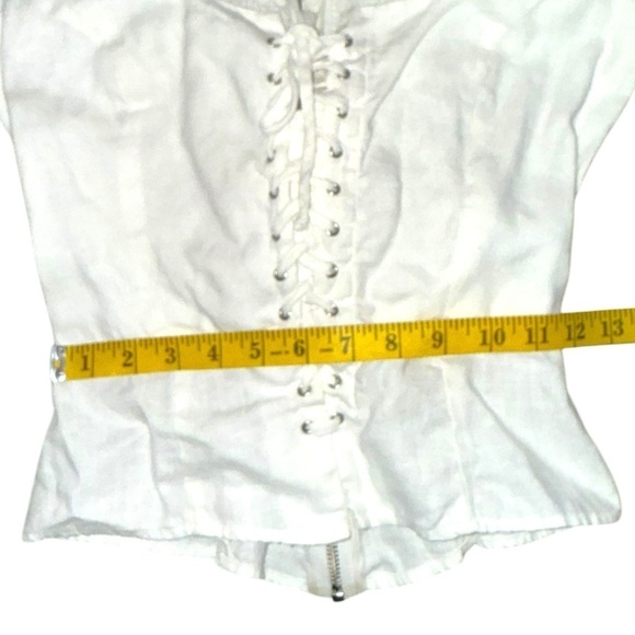 Host Pick 🎉▶️ Reformation ◀️ Paloma White Linen Lace Up Top - Picture 11 of 16